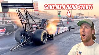 1500 vs 15000 Horsepower Drag Race Our Turbo Corvette Got DESTROYED By a Top Fuel Dragster [upl. by Llerat192]