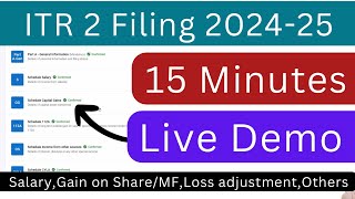 ITR 2 filing online AY 202425  How to file ITR 2 online 202425 for Salary and capital gainsloss [upl. by Teyut311]