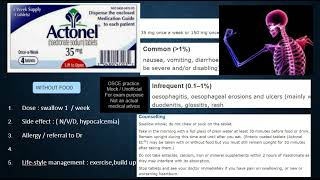 Rx 403 Risedronate 35mg 1w Actonel osteoporosis bone OSCE pharmacy doctor Roze Pharm [upl. by Adnam]