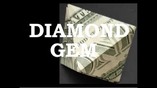 Money Origami Easy Diamond Gem Octahedron Dollar Origami Design © DrPhu [upl. by Llenyr]