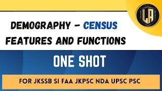 Demography  Census  Its feature and functions  By Tawqeer Sir  For All Competetive Exams [upl. by Bysshe721]