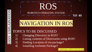 NAVIGATION IN ROS LEC5ROBOTICS OPERATING SYSTEM TUTORIALROS EASY HINDIroscdroslsrospack find [upl. by Odnumyar411]