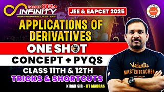 Applications of Derivatives  One Shot  Concept  PYQs  11th amp 12th  JEE amp EAPCET 2025 kiran sir [upl. by Yetnom]