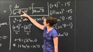 Integration by completing the square  MIT 1801SC Single Variable Calculus Fall 2010 [upl. by Dyanne]