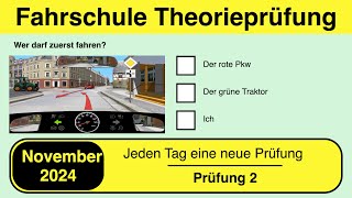 🚘 Führerschein Theorieprüfung Klasse B 🚗 November 2024  Prüfung 2🎓📚 [upl. by Sitoiyanap]