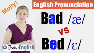 English Pronunciation Bad æ vs Bed ɛ [upl. by Erodoeht938]