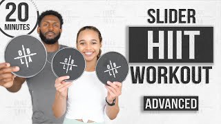 20 Minute Full Body Exercise Slider HIIT Workout  Modifications [upl. by Mathilde]