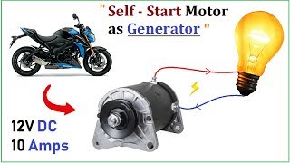 12V 15A DC Motor Starter as 10 amp High Current Electric Generator  Bike Starter Motor [upl. by Eimerej]