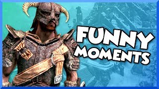 Skyrim Special Edition Funny Moments  Helgen Escape Bleak Falls Barrow and First Dragon Battle [upl. by Leisam]