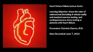 22 Exercise testing in heart failure [upl. by Oralee544]