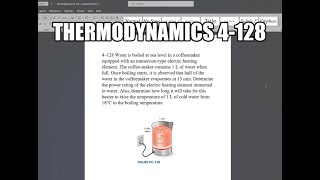 Thermodynamics 4128 Water is boiled at sea level in a coffeemaker equipped with an immersiontype [upl. by Oicul]