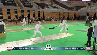 2024 387 T64 15 M E Individual Doha QAT GP 6 RAMIREZ USA vs MAHRINGER AUT [upl. by Nareht102]