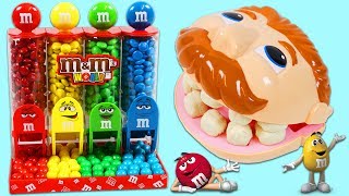 Play Doh Dr Drill N Fill Eats From MampMs Candy Dispenser [upl. by Powder]