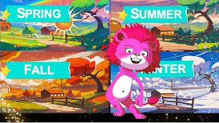 Seasons Song for Kids  Children songs  Singing Pink Lion Leo [upl. by Mcmaster561]