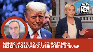 MSNBC ‘Morning Joe’ cohost Mika Brzezinski leaves X after meeting Trump with Joe Scarborough [upl. by Dodi563]