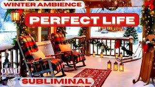 528hz  4hz Subliminal ❄️ Miracles amp Perfect Life 🌟 Cozy Winter Porch 🎄Christmas Snow Ambience ❤️ [upl. by Aekal]