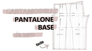 Tutorial CARTAMODELLO PANTALONE BASE SU MISURA da zero  SARA ARMELLIN [upl. by Anitsirhc455]