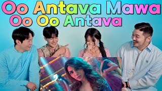 Kdrama actors reaction to sensual Telugu MV🔥Oo Antava MawaOo Oo Antava🇮🇳🇰🇷LandedinKorea [upl. by Dachi]