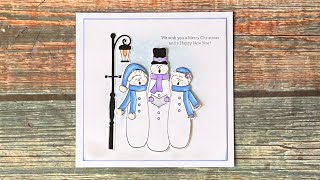 Easy stamped Christmas card using Gina K Snow Carolers [upl. by Elatsyrk]