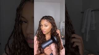 Curl refresh on goddess braids in 60 seconds 🤎🤎 [upl. by Woods602]