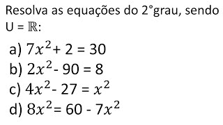 AULA 6  EQUAÇÕES DO 2° GRAU INCOMPLETAS  RESOLUÇÃO DE EQUAÇÕES DO 2°GRAU SENDO U  R [upl. by Animsaj]