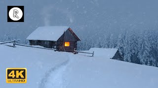 Snowstorm Blizzard amp Howling Winds  10 Hours Relaxing Sounds for Sleep Insomnia Wooden Cabin 4K [upl. by Ahtekahs]