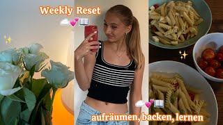 Weekly Reset 🪩💘 real aufräumen lernen backen etc [upl. by Ledba]