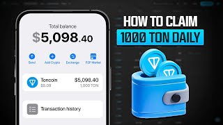 How to Claim 1000 TONCOIN Daily FOR FREE New Secret Method [upl. by Hsuk]