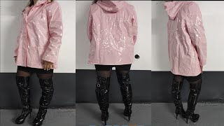 ciré imperméable raincoat pvc vinyl rose [upl. by Renita121]