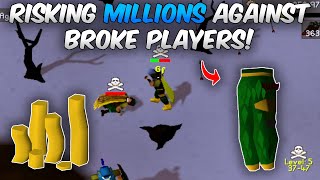 Risking Millions of GP Agianst Broke Players Without Them Knowing In F2P PVP OSRS [upl. by Eednus]