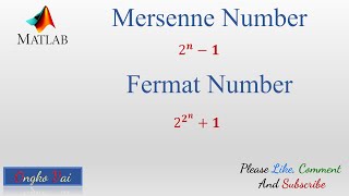 Prime Mersenne Number  Prime Fermat Number  Number Theory in Matlab 2016 Version [upl. by Hsiwhem625]