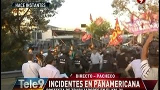 Gendarmería desaloja manifestación en Panamericana 231014 [upl. by Aneekas]