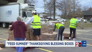 Feed Sumner Food Bank amp Ministry provides Thanksgiving blessing boxes [upl. by Harrus]