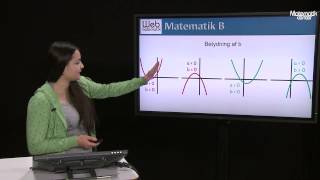 Betydning af ab c og d i et andengradspolynomium Sammenhæng mellem forskrift og graf [upl. by Elora628]