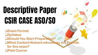 CSIR ASO SO Descriptive Paper  CSIR ASO SO Paper 3 Preparation  Part 1 [upl. by Tsuda]