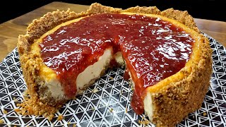 CHEESECAKE DE RICOTTA com compota de MORANGO [upl. by Hodgson781]