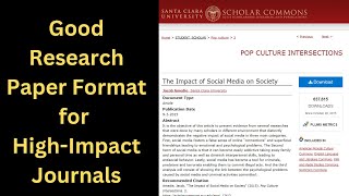 Research Paper Format For High Impact Journals [upl. by Ydurt]