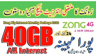 Zong Monthly Internet Package 2022  Zong 40GB Internet Package  Mirza Technical [upl. by Wells452]