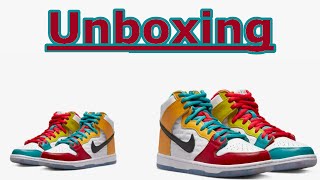 Nike SB froSkate Dunk High Pro Skate Shoes  WhiteMetallic GoldUni Unboxing Video [upl. by Annaul]