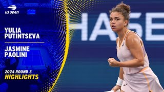 Yulia Putintseva vs Jasmine Paolini Highlights  2024 US Open Round 3 [upl. by Yajeet468]