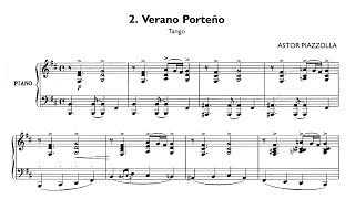 Astor Piazzolla Tango quotVerano Porteñoquot for piano with score [upl. by Elocen]