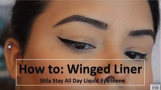 Easy Winged Eyeliner Tutorial  Stila Stay All Day Liquid Eyeliner  Cat Eyeliner [upl. by Onifled]