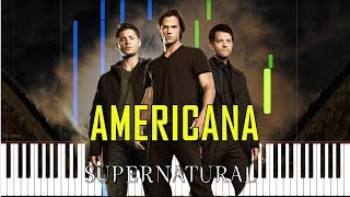 Americana  Deans Family Dedication Theme  Supernatural Synthesia Piano Tutorial [upl. by Gilmour507]