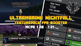 ULTRAMARINE NIGHTFALL V32 TEXTURE PACK REALISTIS  Di Minecraft 121  Render Dragon Low End Device [upl. by Enyak]