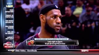 March 07 2014  ESPN  LeBron James Files Complaint about the New Sleeved Jerseys with NBA [upl. by Ecirad171]