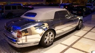 chrome Rolls Royce Ghost Phantom Drophead from Yemen in Dubai [upl. by Us]