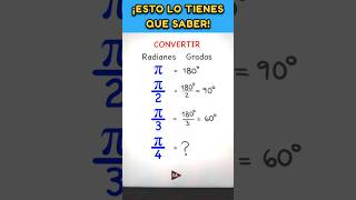 ⛔️ INTERESANTE‼️ De radianes a grados ✌️ trucos matemática shorts ▶1319 [upl. by Sibylle654]