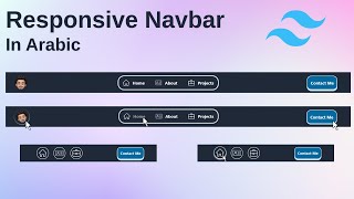 Simple Responsive Navigation Bar using Tailwind CSS In Arabic [upl. by Bergess]