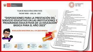 👉 LO ULTIMO 😱 DISPOSICIONES PARA LA PRESTACIÓN DEL SERVICIO EDUCATIVO 2023  RM N° 4742022MINEDU [upl. by Ixela]