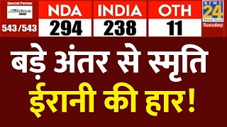 Amethi में Smriti Irani की बड़ी हार  KL Sharma  Lok Sabha Election 2024 Results  News24 LIVE [upl. by Artinahs257]